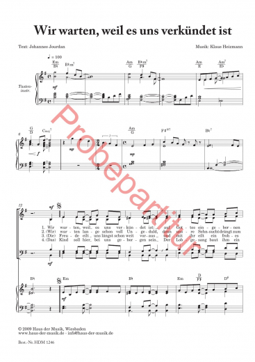 Wir warten, weil es uns verkündet ist (GCh)