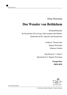 Das Wunder von Bethlehem - (Chorpartitur GCh)