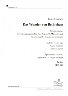 Das Wunder von Bethlehem - (Partitur 3-st.)