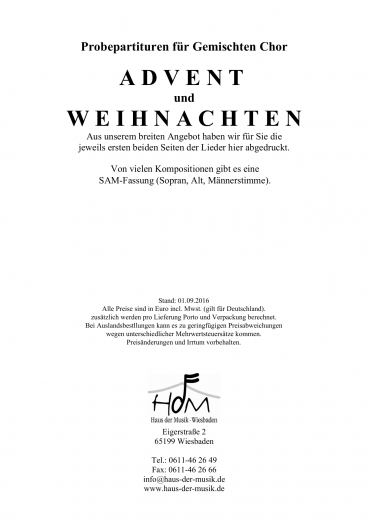 Probepartituren Advent+Weihnachten (GCh)