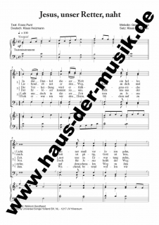 Jesus unser Retter naht - Männerchor-Partitur