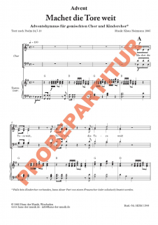 Machet die Tore weit (Fassung 1995) (Partitur - Chorsatz mit Klavierbegleitung)