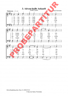 Vier neue Adventslieder für Männerchöre - (Chorpartitur)