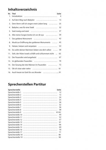 Die drei Männer im Feuerofen Partitur
