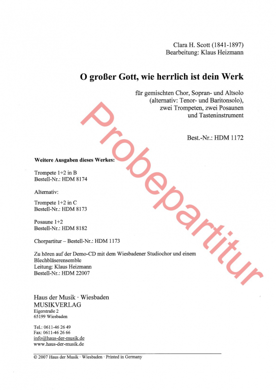 O großer Gott. wie herrlich (GCh)