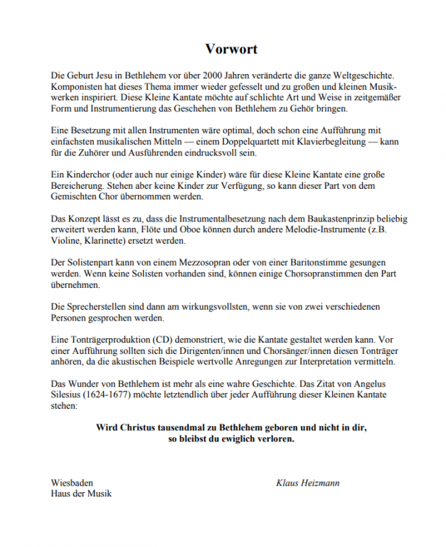 Lasset uns nun gehen Chorpartitur