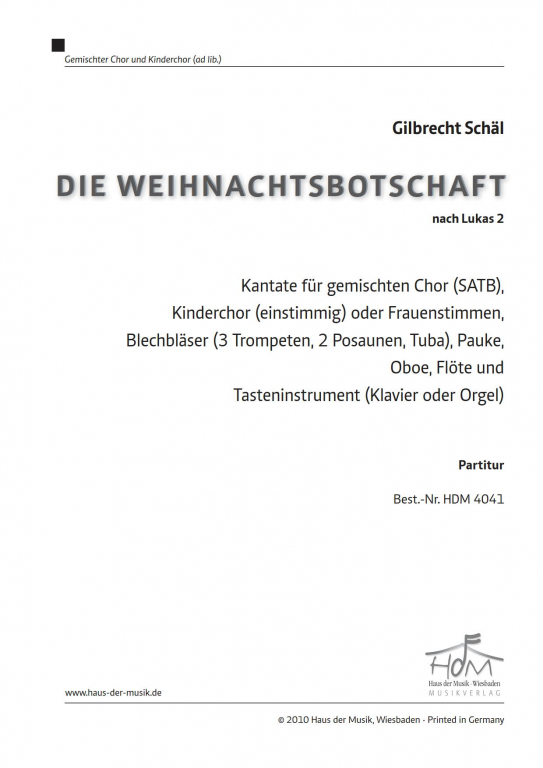 Die Weihnachtsbotschaft - (Partitur)