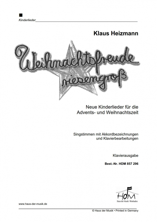 Weihnachtsfreude-riesengroß (Klavierauszug)