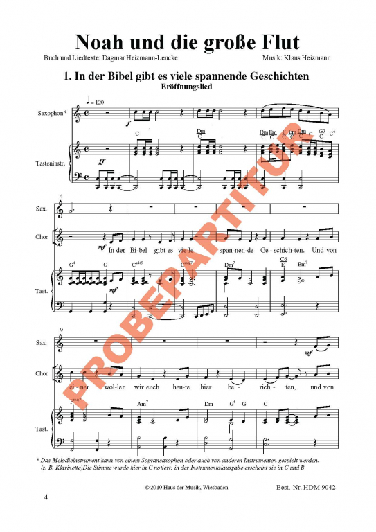 Noah und die große Flut - Partitur
