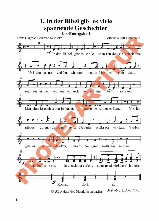 Noah und die große Flut - Chorpartitur