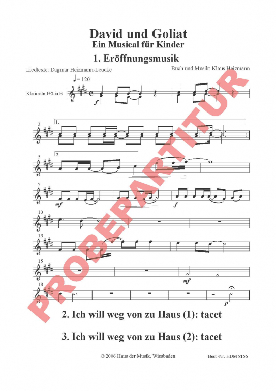 David+Goliat - Klarinette in B