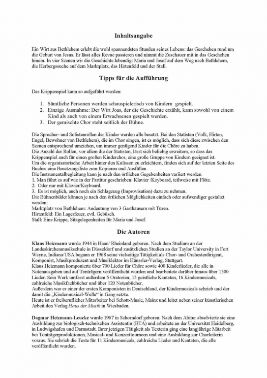 Das Geheimnis der Heiligen Nacht - (2- Chorpartitur-Gemischter Chor)