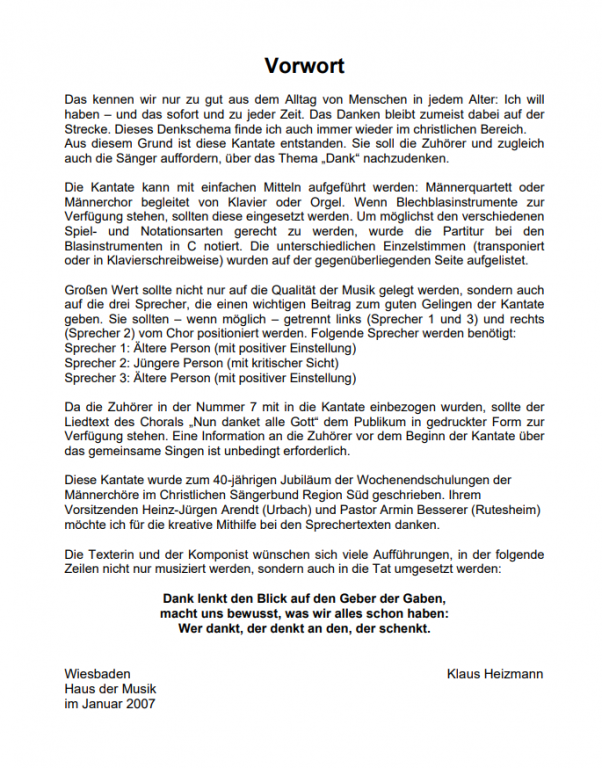 Gott sei Dank (Chorpartitur)