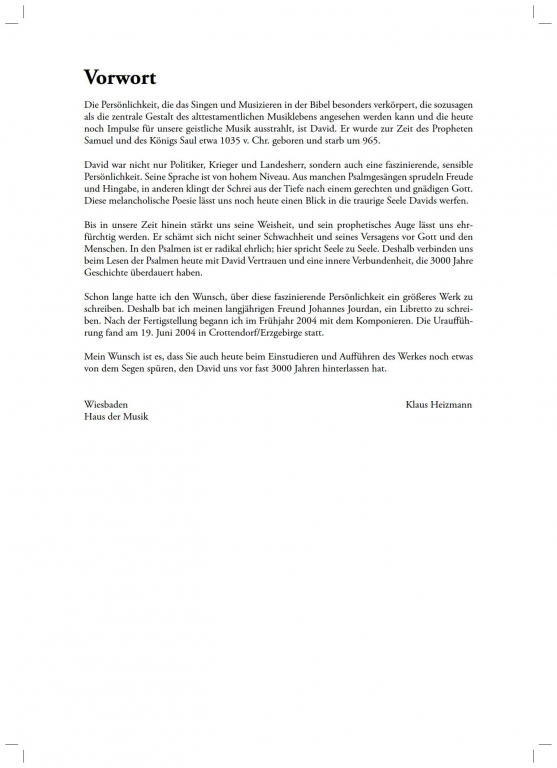 David - König, Sänger und Poet - (Chorpartitur)