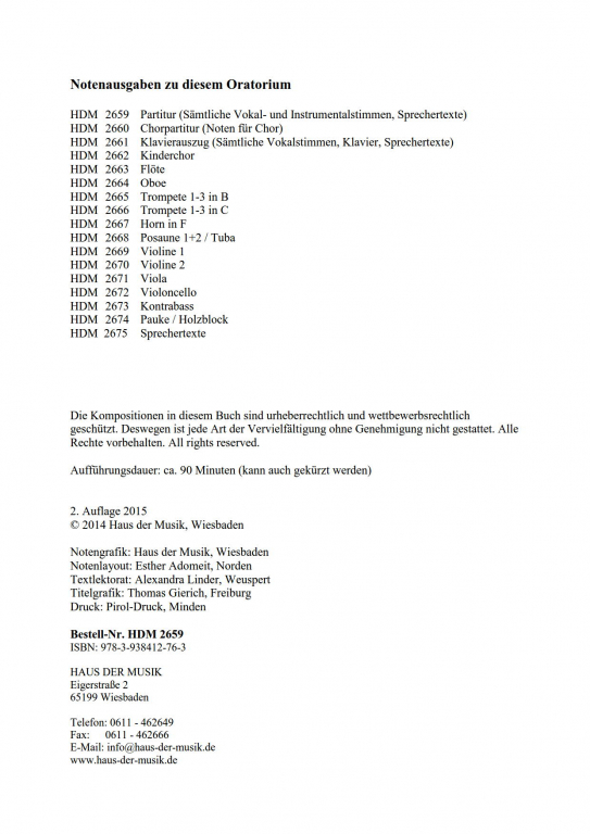 Macht hoch die Tür - (Partitur)