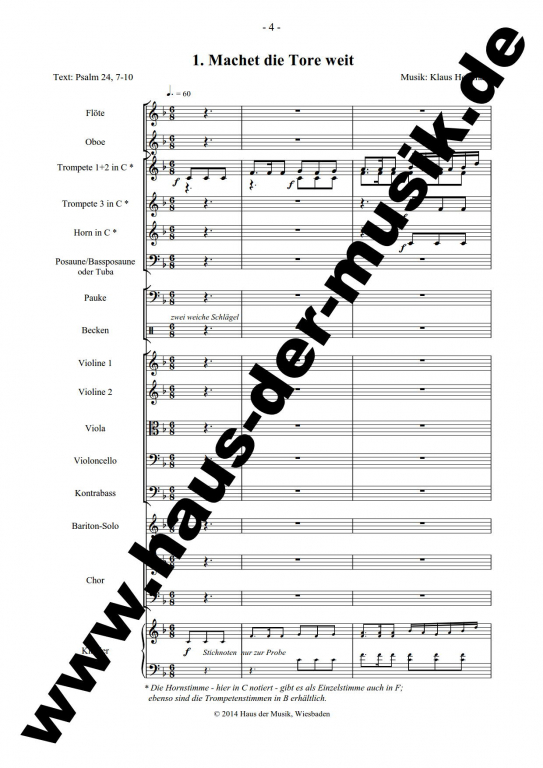 Macht hoch die Tür - (Partitur)