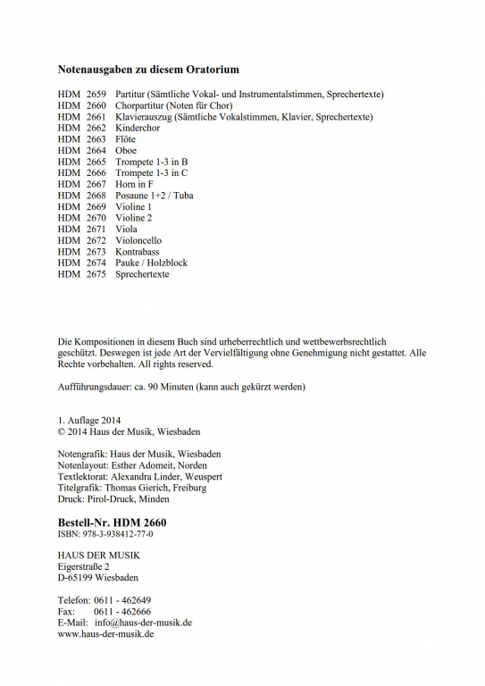 Macht hoch die Tür - (Chorpartitur)