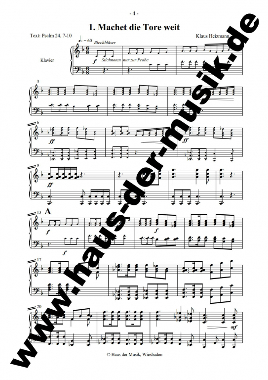 Macht hoch die Tür - (Klavierauszug)