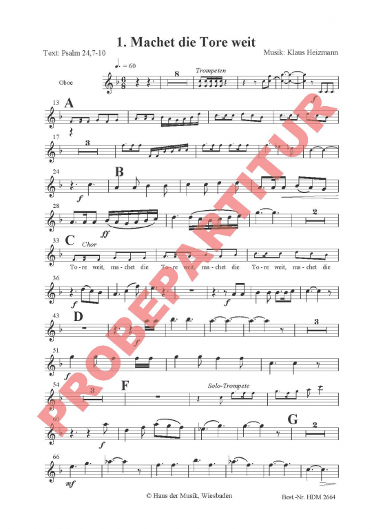 Macht hoch die Tür -(Oboe)