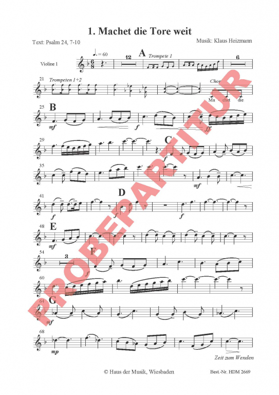 Macht hoch die Tür - (Violine 1)