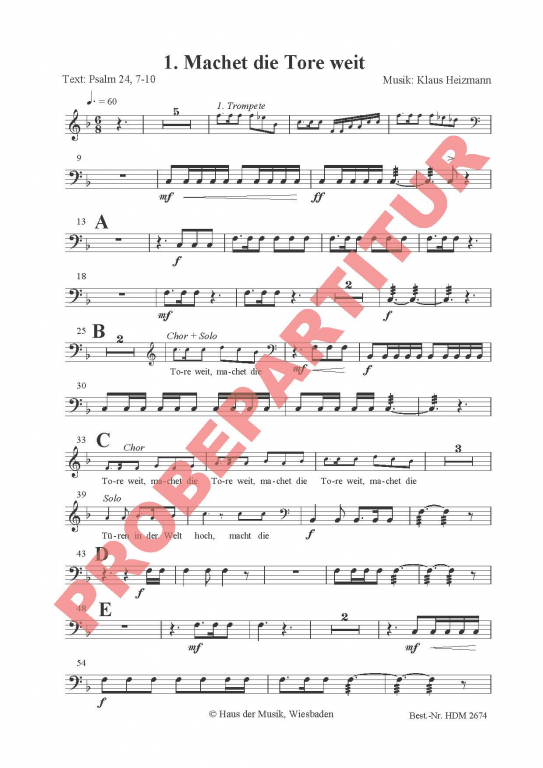 Macht hoch die Tür - (Pauke / Holzblock)