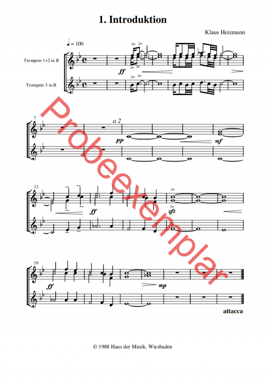 Israel Schalom - (Trompete 1-3 in B)