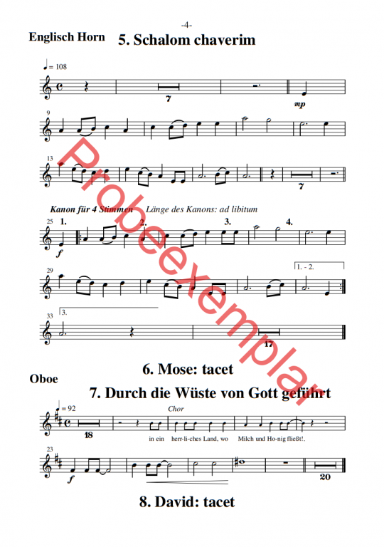 Israel Schalom - (Oboe + Englisch Horn)