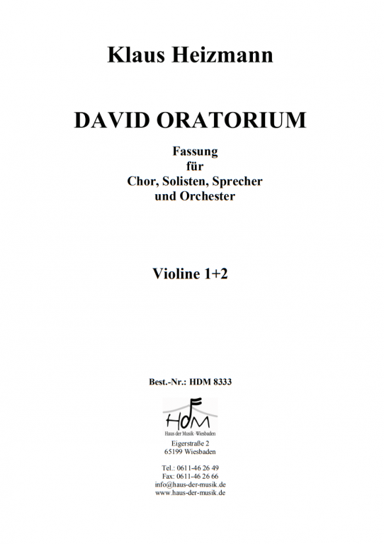 David - König, Sänger und Poet - (Violine 1 + 2)