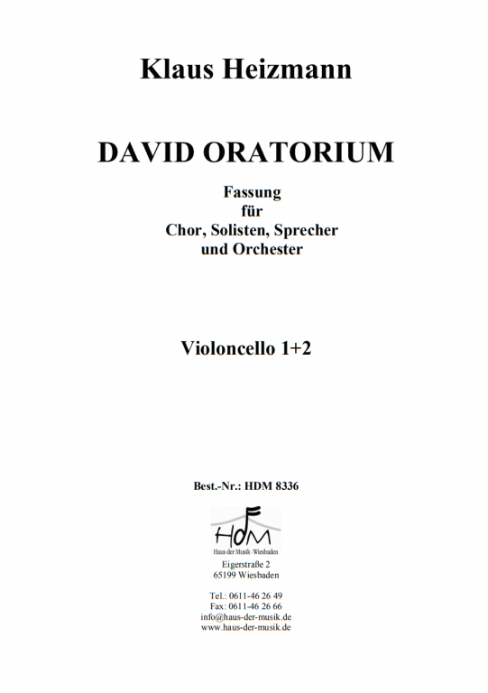 David - König, Sänger und Poet - (Violoncello 1 + 2)