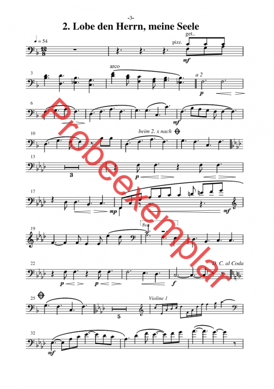 David - König, Sänger und Poet - (Violoncello 1 + 2)