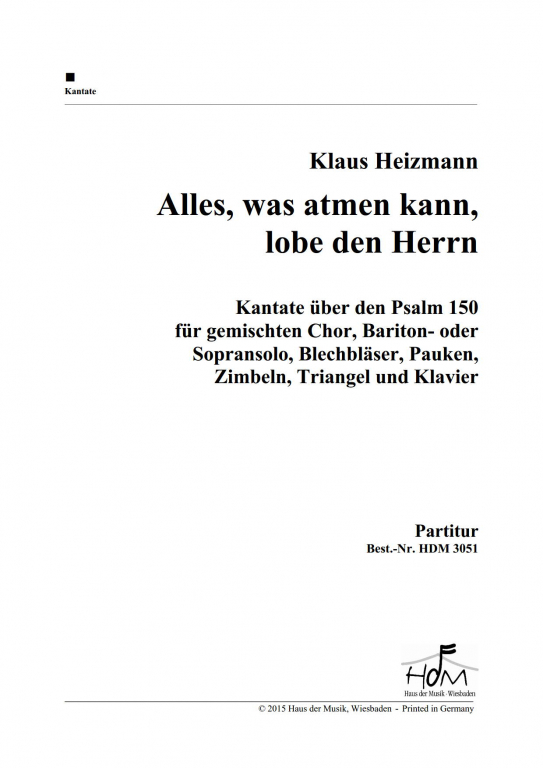 Alles, was atmen kann - Partitur