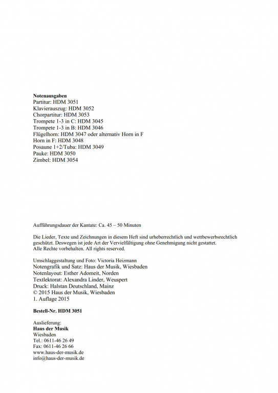 Alles, was atmen kann - Partitur