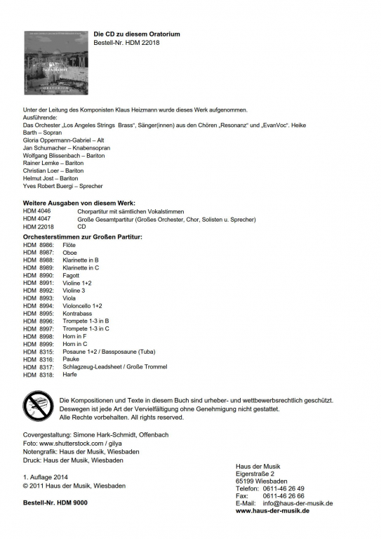 Jerusalem Schalom - (Klavierauszug)