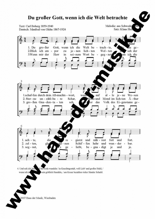 Du großer Gott, wenn ich Welt betrachte