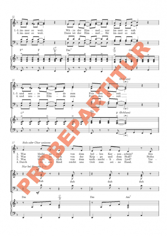 Wäre die Freude nur immer so groß (Partitur - Chorsatz mit Klavierbegleitung)