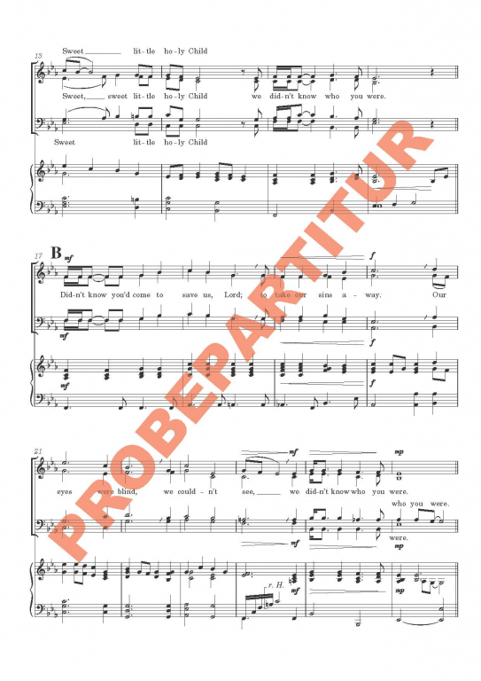 Sweet Little Jesus Boy (Partitur - Chorsatz mit Klavierbegleitung)