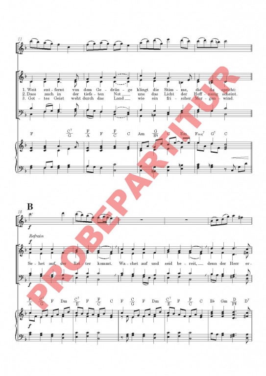 In das Warten dieser Welt (Partitur - Chorsatz mit Klavierbegleitung, Violine oder anderes Melodieinstrument)