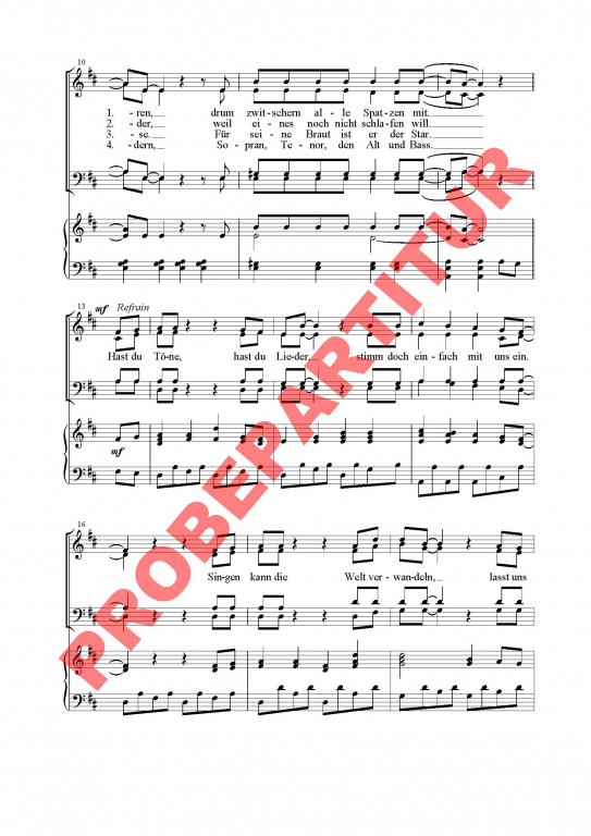 Hast du Töne, hast du Lieder GCh Partitur