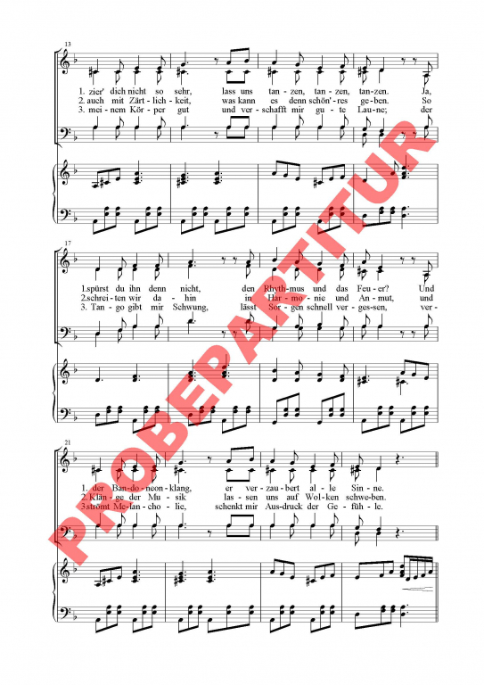 Tango, Tango GCh Partitur