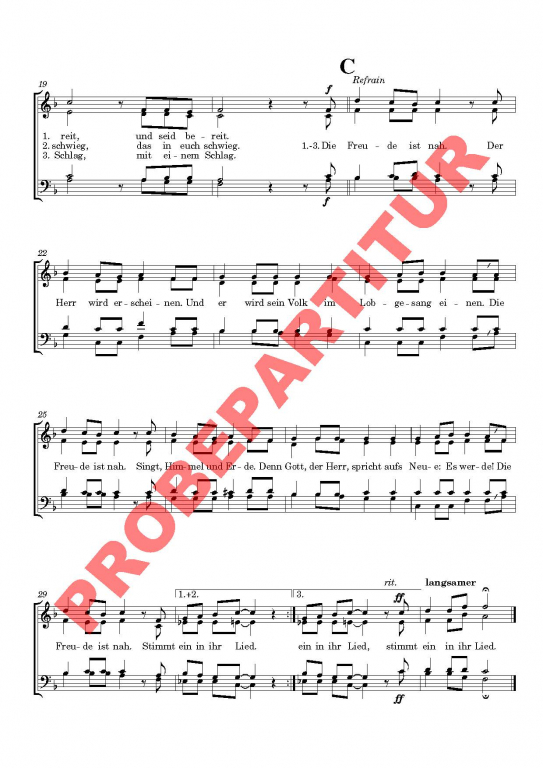 Nun öffnet eure Türen (Chorpartitur GCh)