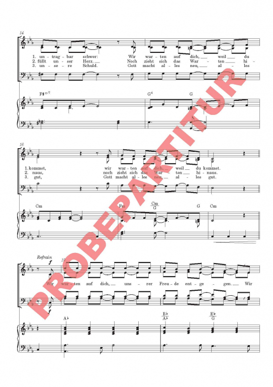 Nur darum (Partitur - Chorsatz mit Klavierbegleitung)