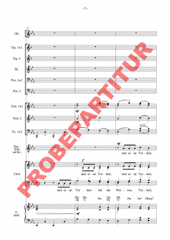 Ein Ärgernis ist Jesu Kreuz (Orchesterpartitur)