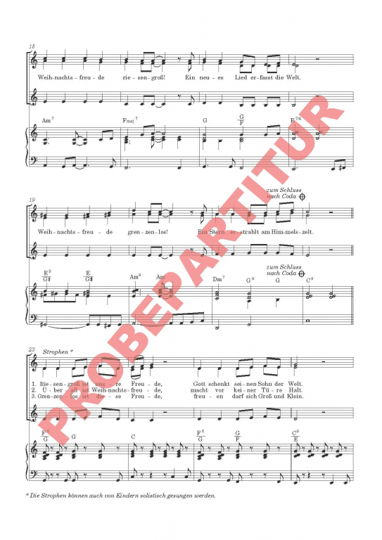 Weihnachtsfreude - riesengroß (Partitur FCh)