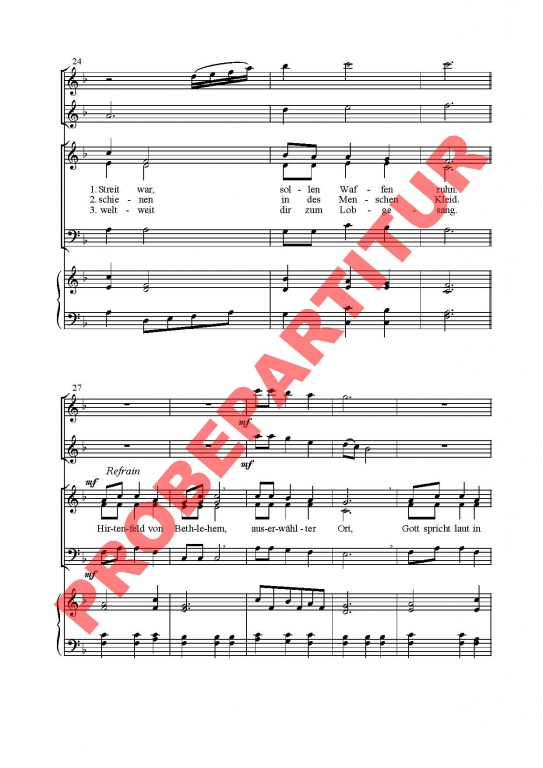 über dunklen Feldern SAM Partitur