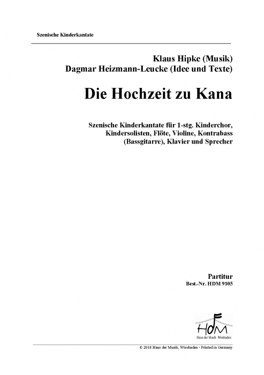 Die Hochzeit zu Kana - (Partitur)