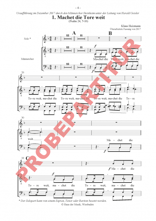 Machet die Tore weit - Chorpartitur (MCh)