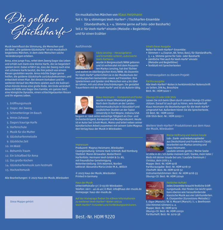 Die goldene Glücksharfe - Veeh-Harfen®-Mappe