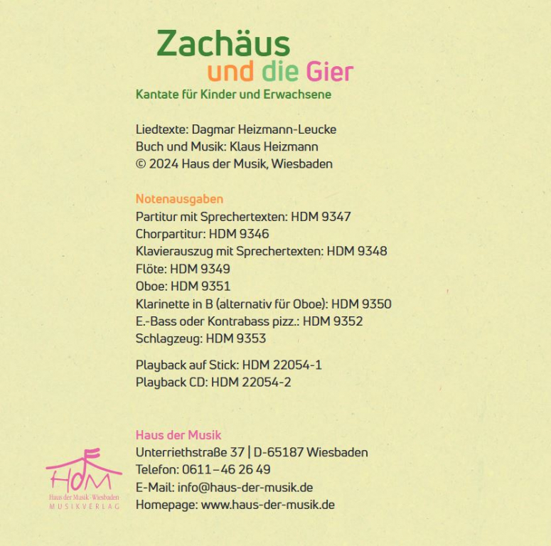 Zachäus und die Gier CD