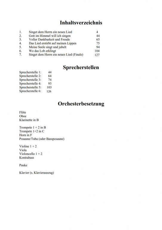 Singet dem Herrn Partitur Frauenchor