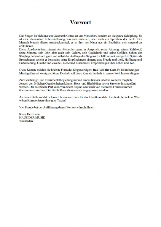 Singet dem Herrn Chorpartitur Frauenchor